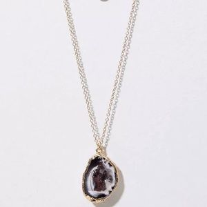 LOFT Crystal Stone Pendant Necklace Set